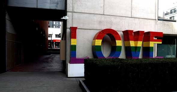 Rainbow love sign